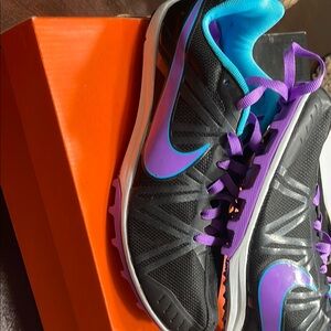 Nike Women's Black and Purple Running Shoes Track Shoes